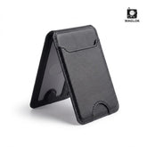 Mobile Magnetic Card Holder Wallet with Box – Slim 3 Card Slots, Transparent ID Slot, Lightweight Phone Wallet - Black