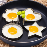 4Pcs Set Stainless Steel Omelette Fried Egg Frying Mold Love Flower Round Star Molds Kitchen Cooking Tools