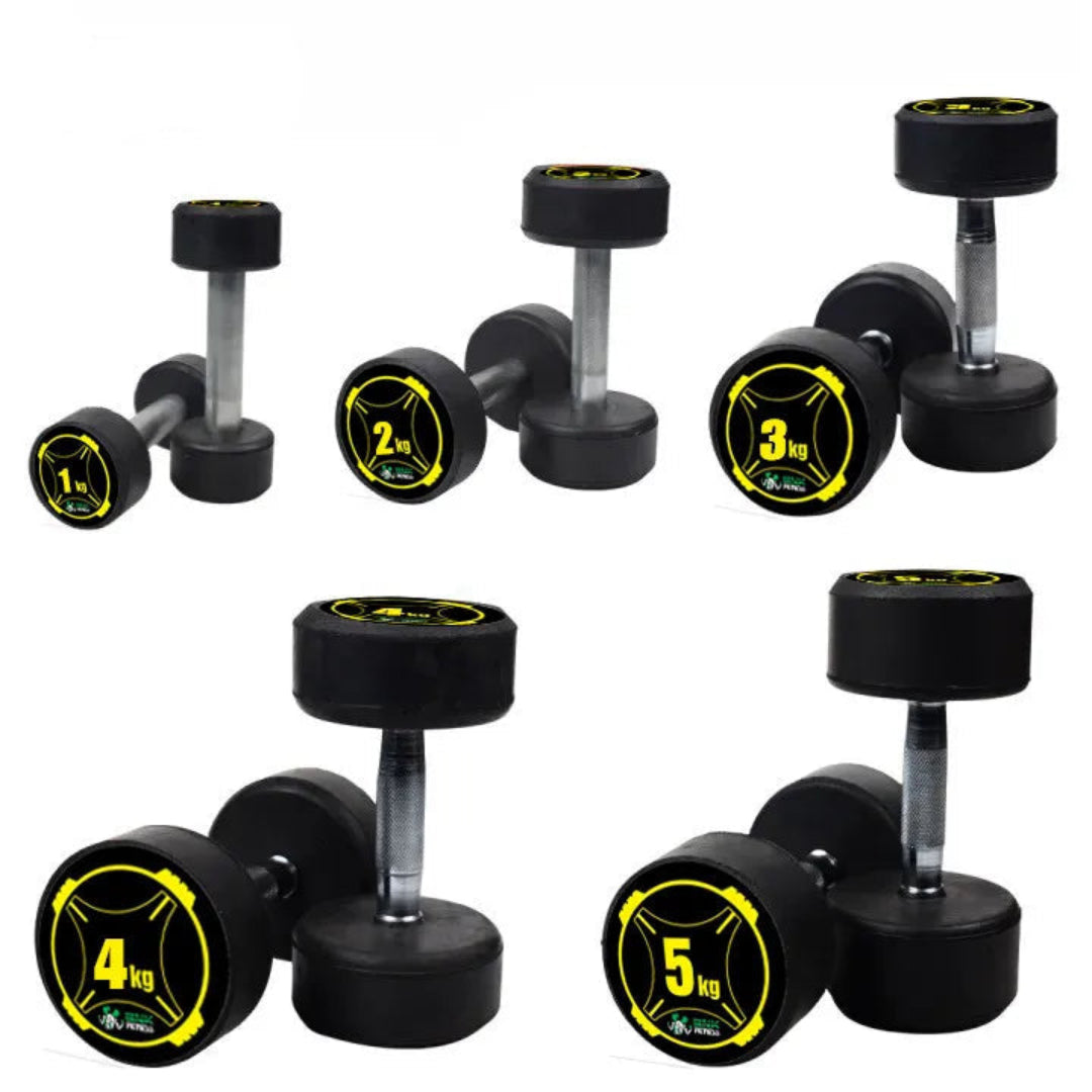 SNK FITNESS Rubber Dumbbell with Metal Handles Fitness Home Gym Exercise Dumbbells 1kg, 2kg, 3kg, 4kg, 5kg, 6kg, 7kg, 8kg, 10kg (1-Pc)